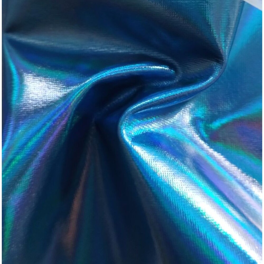 Blue Shimmer Mirror Foil Fabric BTY, Polyester/Spandex, Cosplay by Yaya Han NEW!